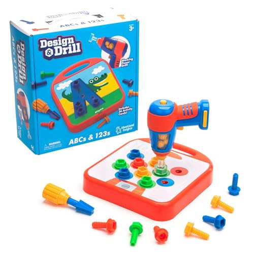 Educational Insights Design & Drill ABCs & 123s - Construction Toys & Toddler Tools, Kids Tool Set with Real Electric Drill Toy, Preschool Learning Activities, Building Kits and Gifts for Ages 3+ | Amazon (US)