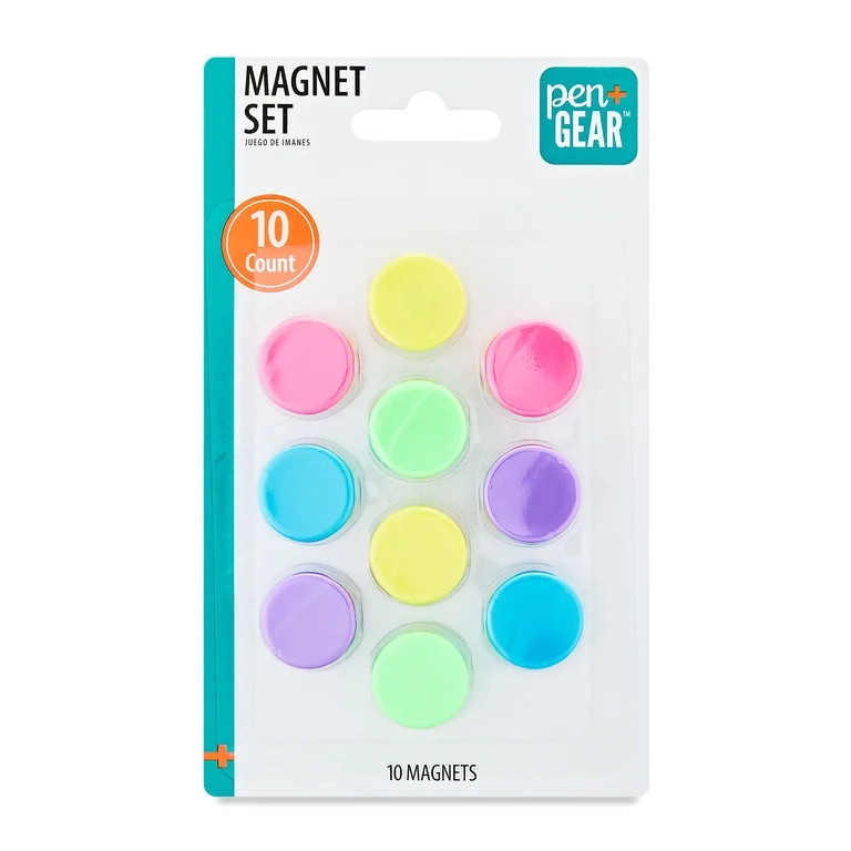 Pen+Gear Multicolored Magnet Set, 10 Count | Walmart (US)