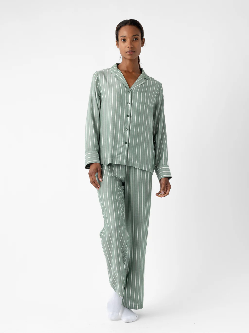 Women's Soft Woven Long Sleeve Pajama Set | Cozy Earth