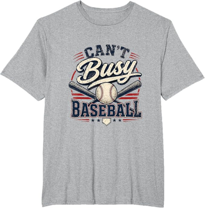 Can't Busy Baseball Vintage Retro Graphic T-Shirt | Amazon (US)