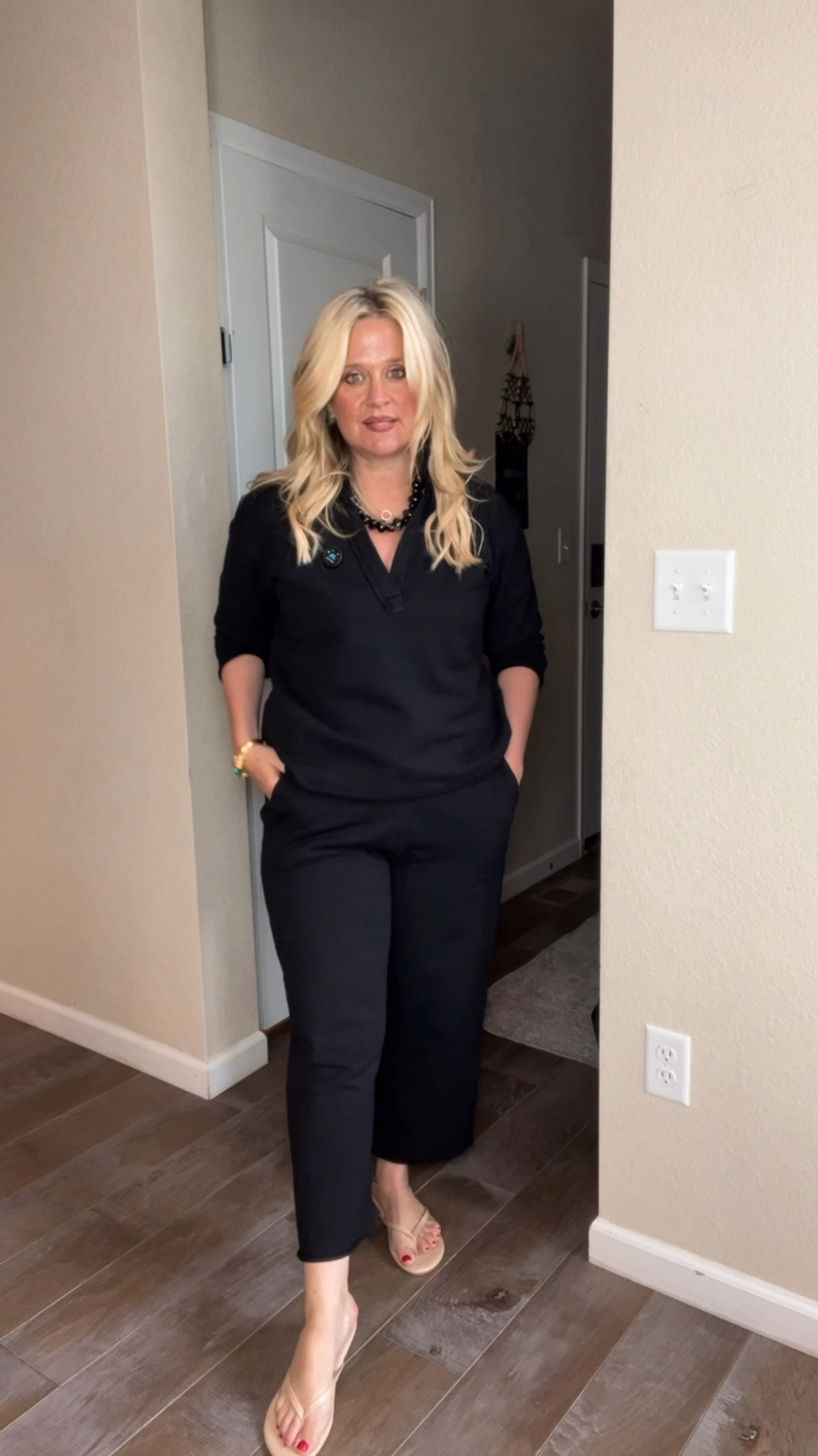 ✨Tap the bell, save and ❤️ start here over 40 fashion, midlife style, midsize fashion and luxury looks for less.  

I want comfy without looking frumpy—and this $42 set completely surprised me. 🤍

The quality reminds me of the elevated Frank & Eileen sets that can cost around $288, but this one gives me that same relaxed, polished feeling for so much less.

And it’s Outfit Physics™ approved:

✨ The open Henley neckline LIFTS the eye
✨ The soft organic cotton SKIMS the belly without clinging
✨ The cropped wide-leg pants BALANCE the proportions
✨ The visible ankle keeps the outfit from feeling heavy

It’s soft enough for lounging, polished enough for errands, and current without trying too hard.

👑 Helping you look good, feel good.-Lindsey Denver   Check back daily for belly-friendly style, confidence, and Outfit Physics™.

#LTKOver40 #LTKMidsize #LTKPlusSize