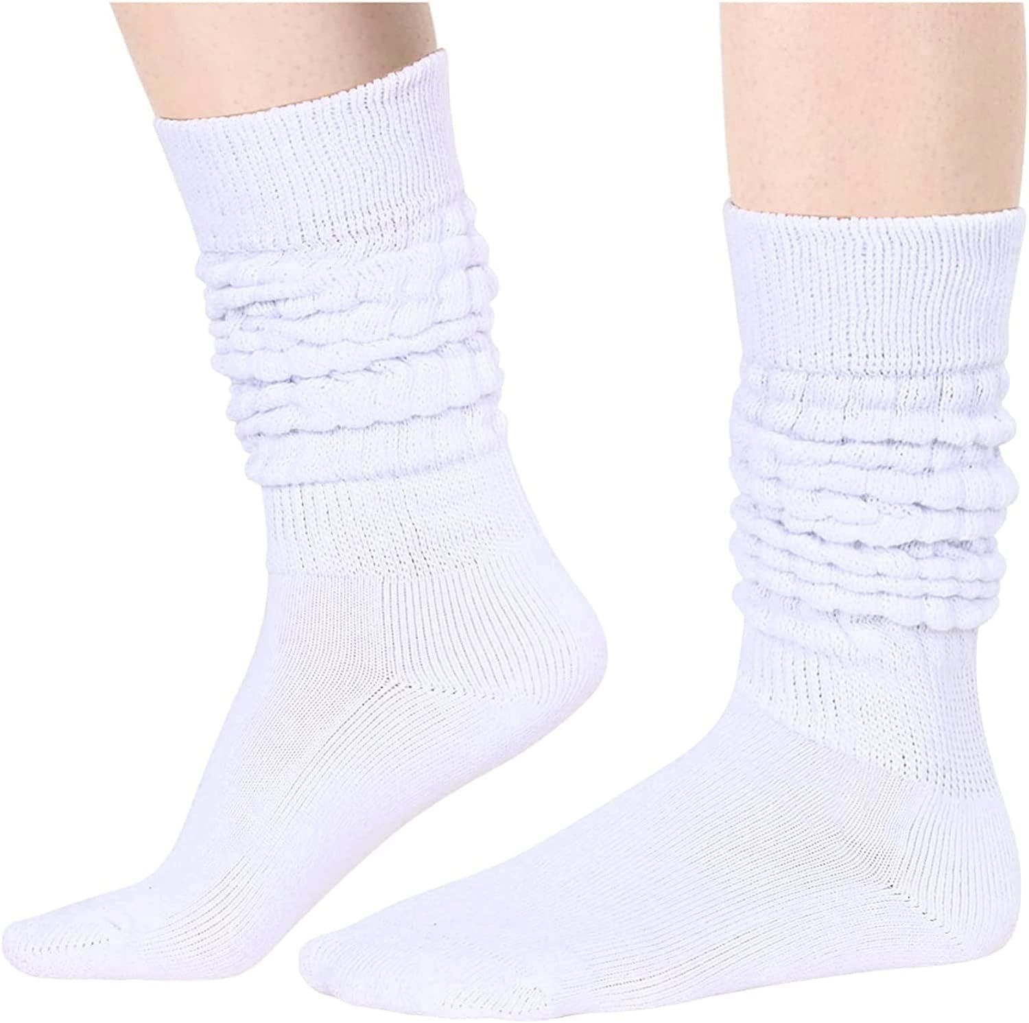Zmart Slouch Socks Women, Girls Scrunch Socks,Warm Winter Thick Knit Red Orange Socks for Women | Amazon (US)