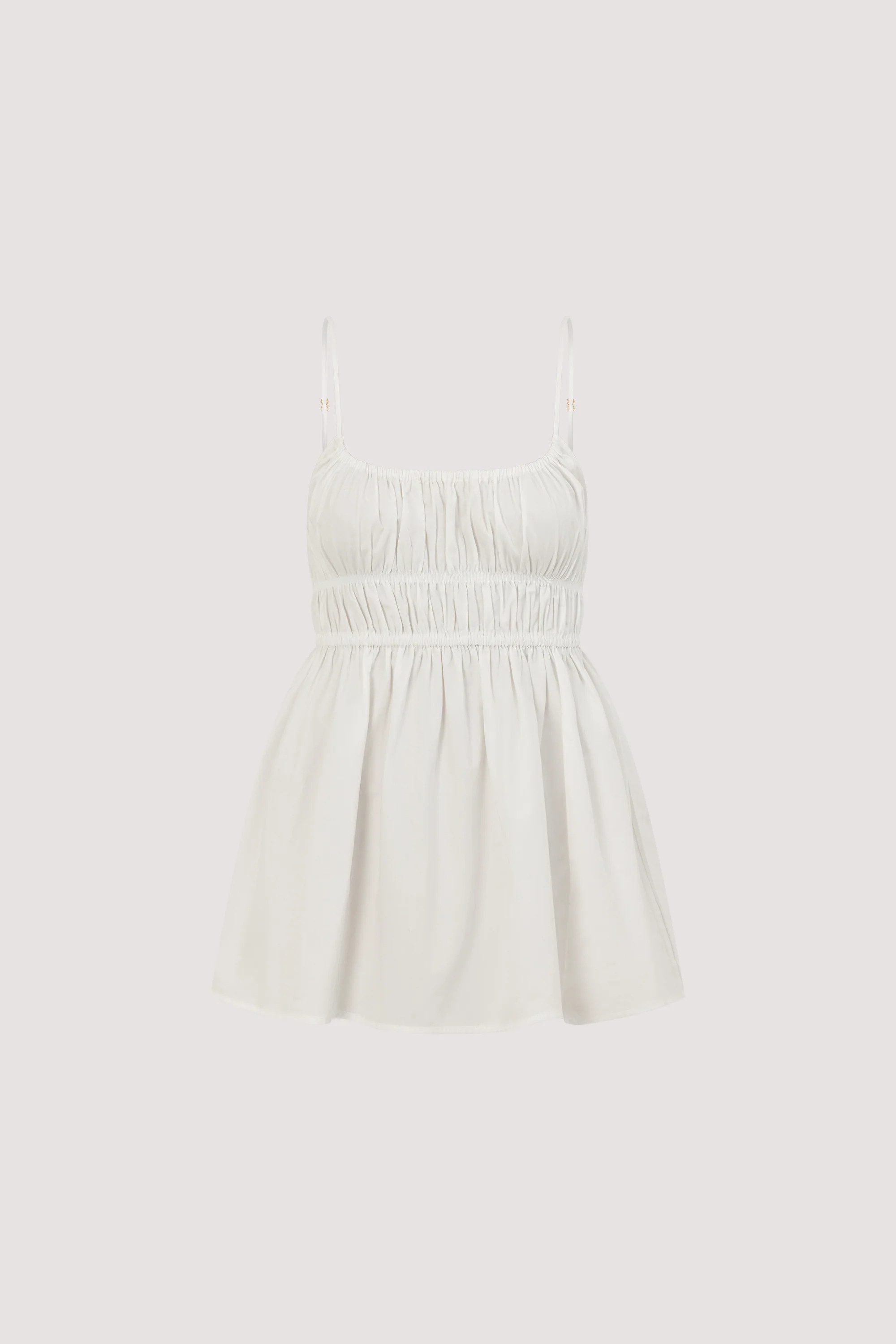 ZAHARA WHITE POPLIN RUCHED TOP | DISSH