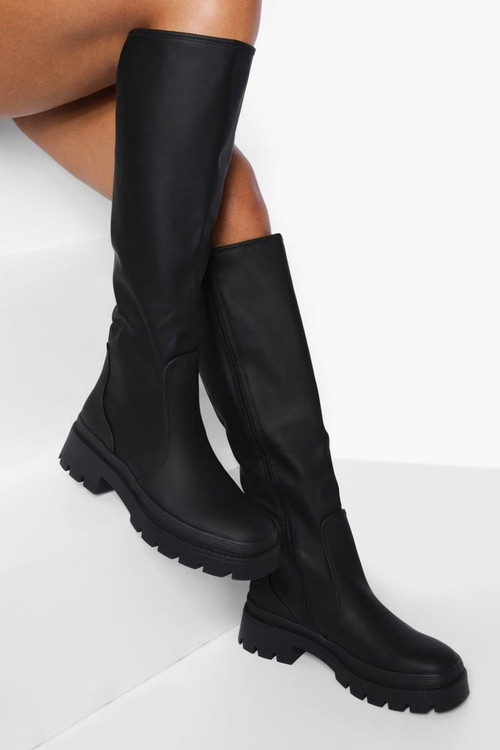 Rubber Knee High Boots | Boohoo.com (UK & IE)