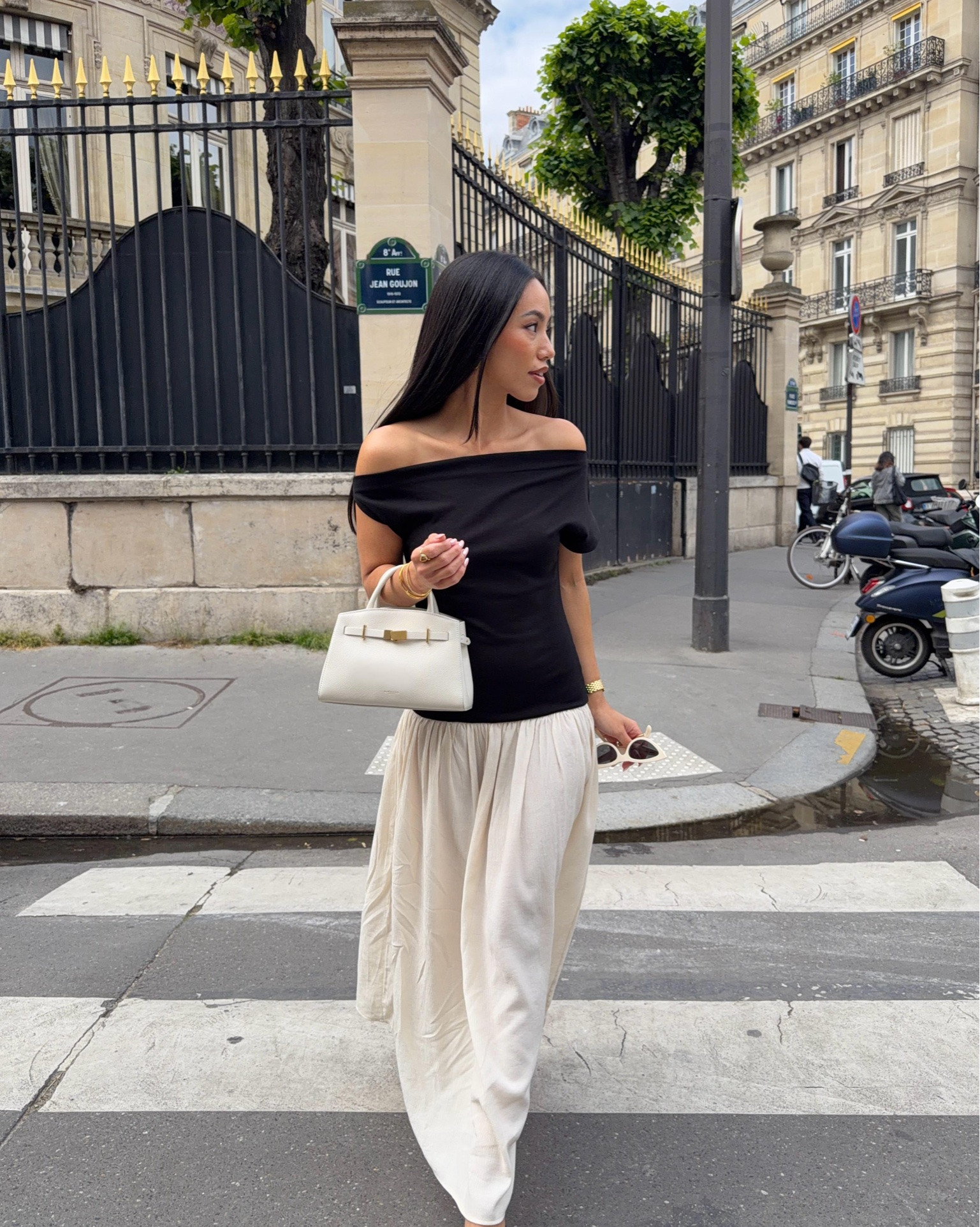 Paris Spring OOTD 🖤 black and white drop waist dress

#LTKsummer #LTKspring #LTKdresses