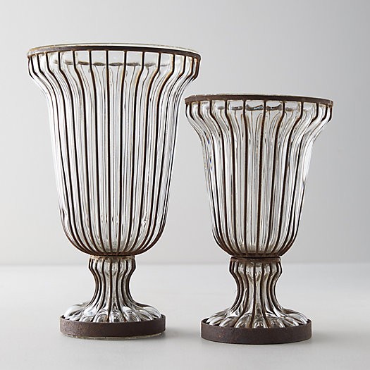 Fluted Glass + Iron Vase | Terrain