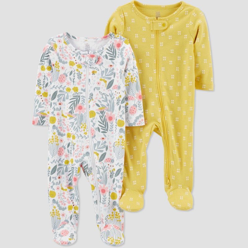 Baby Girls' 2pk Floral Sleep N' Play - Just One You® made by carter's Yellow | Target
