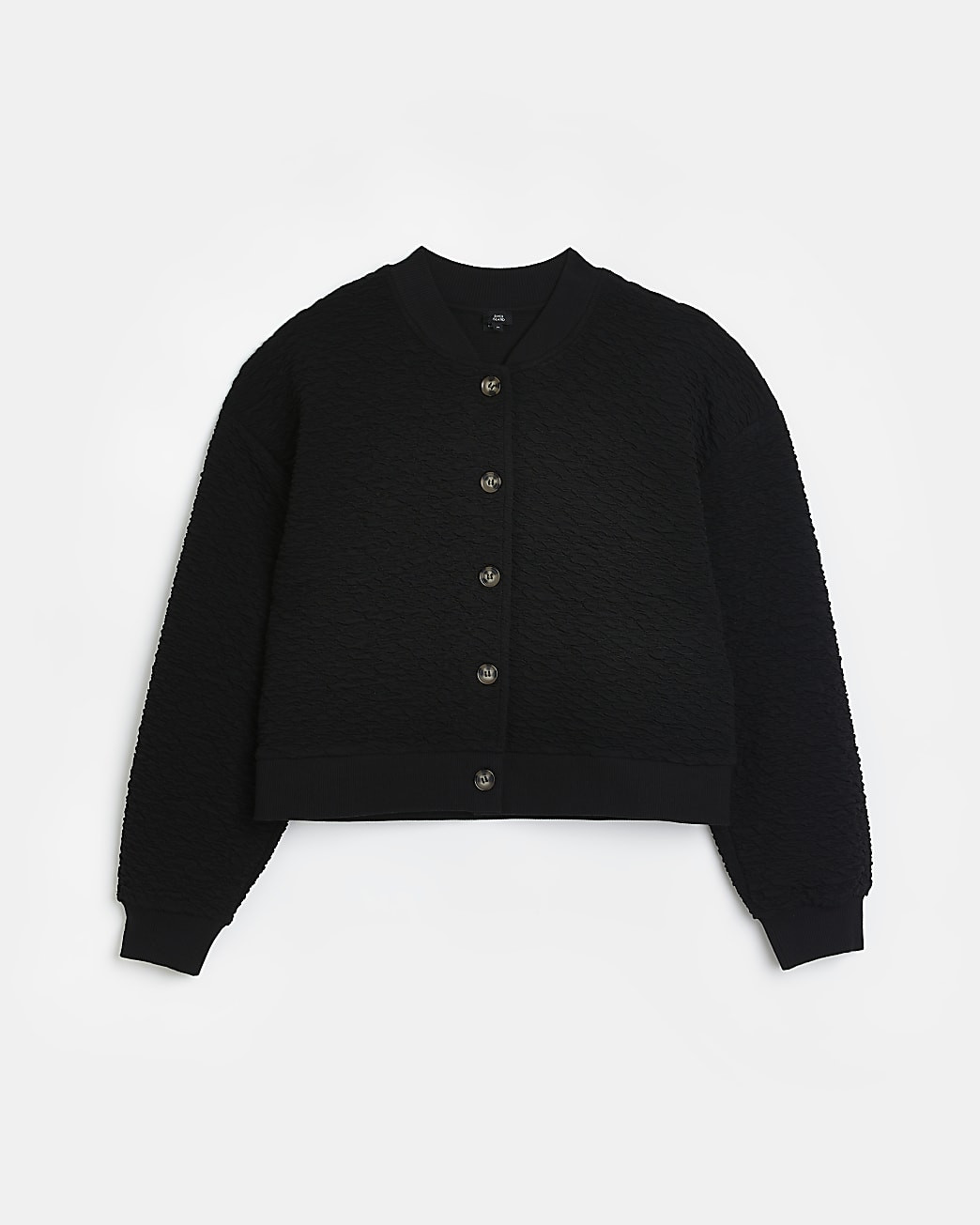 Black textured bomber jacket | River Island (UK & IE)