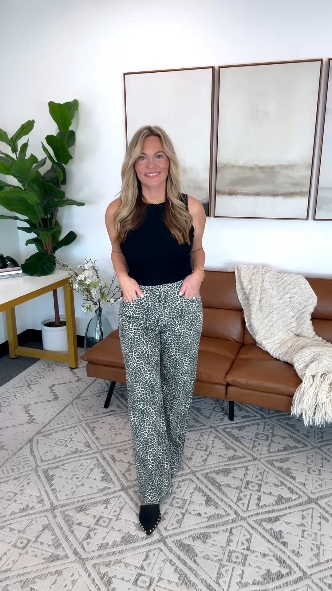 Polished neutrals with a statement twist. This look balances structure and ease with a tailored blazer layered over a sleek black top and elevated with a subtle print pant that brings interest without overpowering. Finished with classic black accessories for a refined, everyday workwear edit that transitions effortlessly from meetings to evening plans.

workwear style, neutral outfit, blazer outfit, printed pants outfit, chic office style, elevated casual, everyday workwear, business casual outfit, fall workwear, capsule wardrobe, AudrieDollins

#LTKOver40 #LTKWorkwear #LTKootd