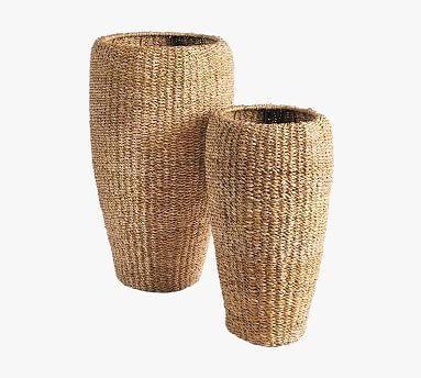 Andria Handwoven Tall Seagrass Planters, Set of 2 | Pottery Barn (US)