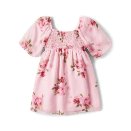 The Children's Place Girls Long Sleeve Smocked Chiffon Babydoll Dress, Sizes XS-XXL | Walmart (US)