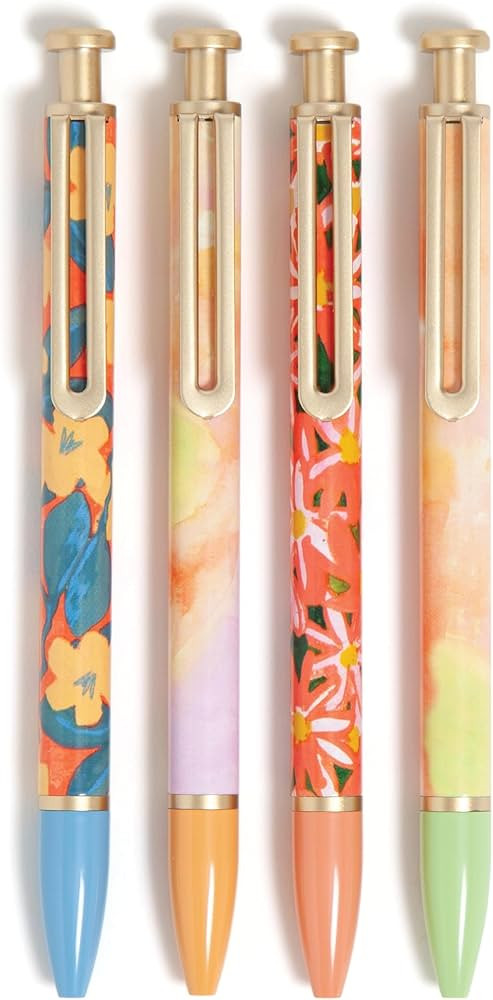 U Brands Monterey Ballpoint Pens, Set of 4, Artist Touch, Gold Details, Bold (1.0 mm) Point, Blac... | Amazon (US)