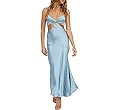 2024 Satin Cut Out Maxi Summer Dresses for Women Silk Spaghetti Strap V-Neck Backless Tie Back We... | Amazon (US)