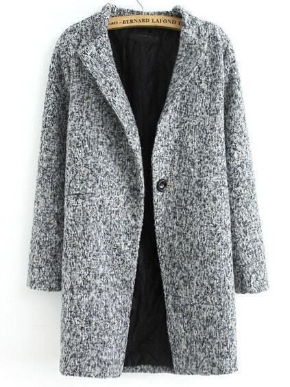 Single Button Tweed Coat | Romwe