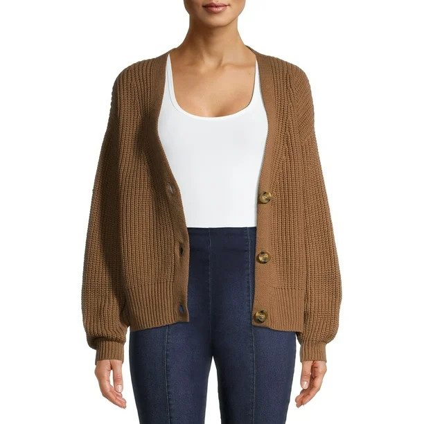 Time and Tru Women's Boyfriend Cardigan | Walmart (US)