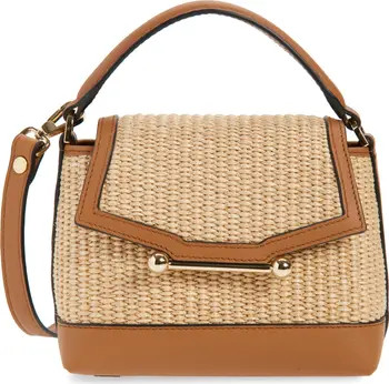 Strathberry Nano Mosaic Raffia & Leather Top Handle Bag | Nordstrom | Nordstrom
