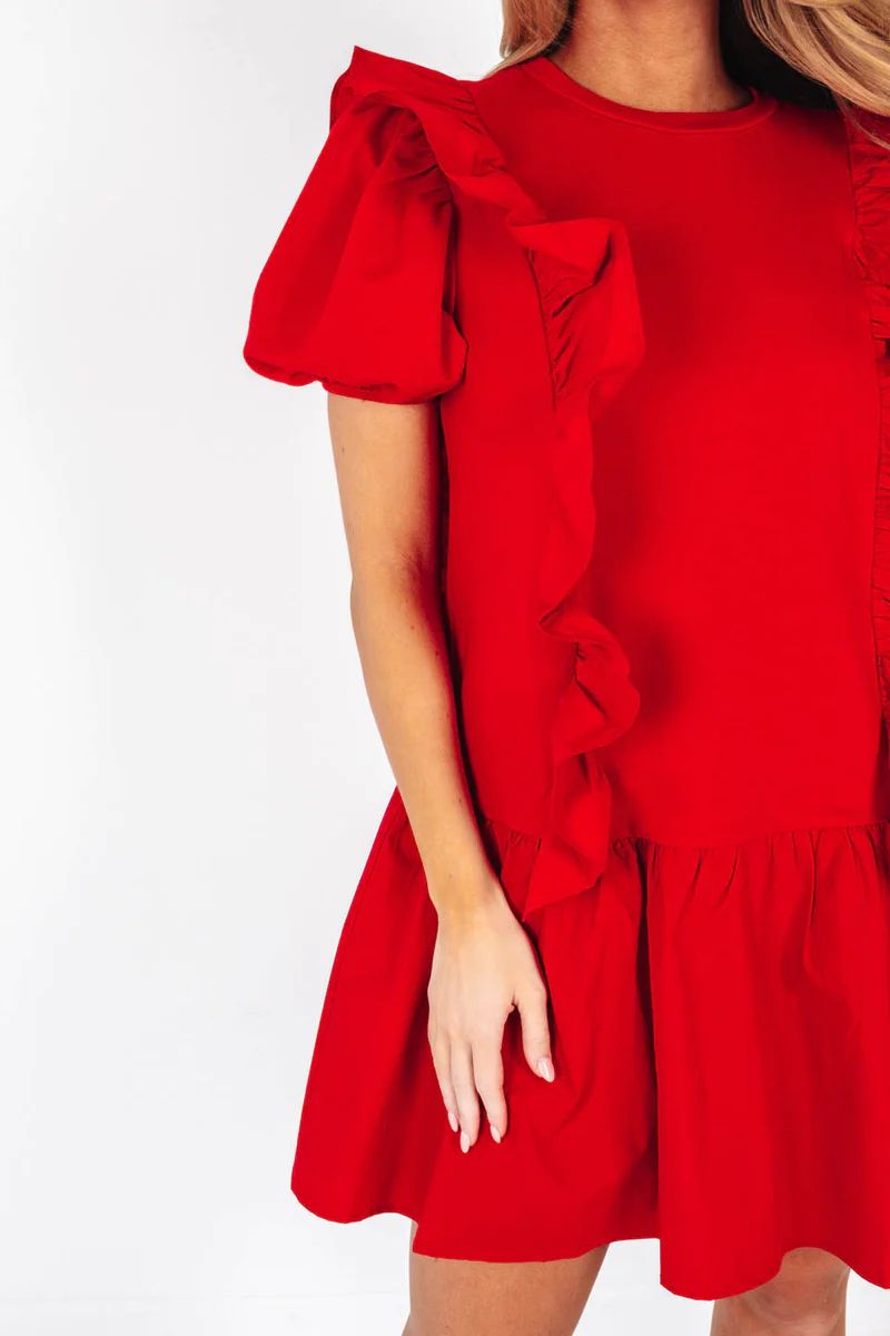 All Ruffled Up Dress - Red | The Impeccable Pig