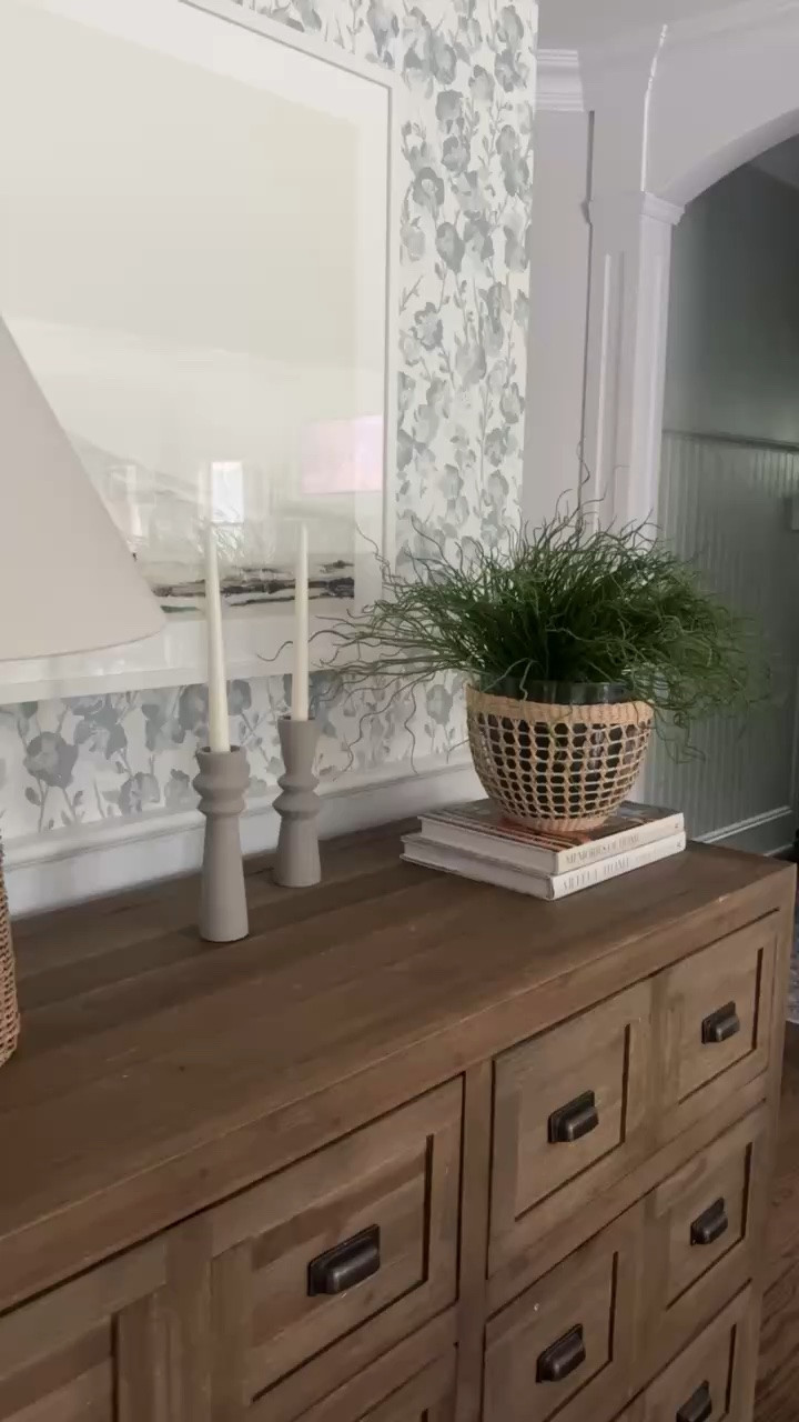 The little details are what make a space feel finished. Love the mix of warm wood, woven texture, sculptural candlesticks, and a touch of greenery here.

dresser styling, home decor, console styling, woven planter, decorative accents, candlesticks, traditional interiors, interior styling, home inspiration, girlonthehudson

#LTKHome #LTKSeasonal #LTKOver40