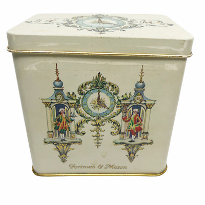 Fortnum & Mason Tea Tin 8 Oz Queen's Royal Warrant Paper Label Colonial Clock | eBay US