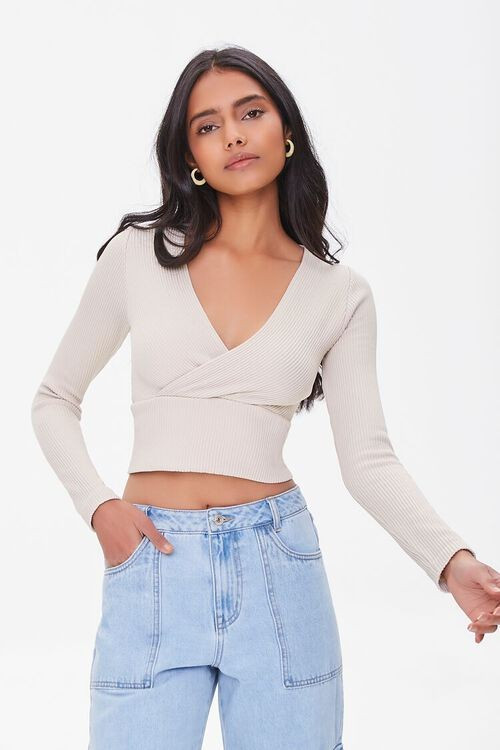 Ribbed Surplice Crop Top | Forever 21 (US)