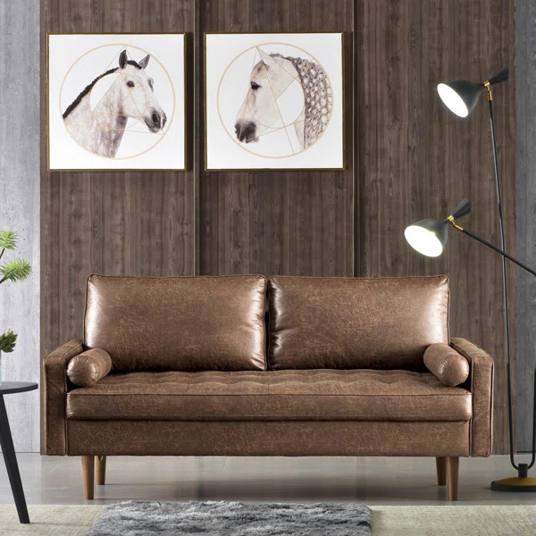 Aisha 69.68'' Vegan Leather Loveseat | Wayfair North America
