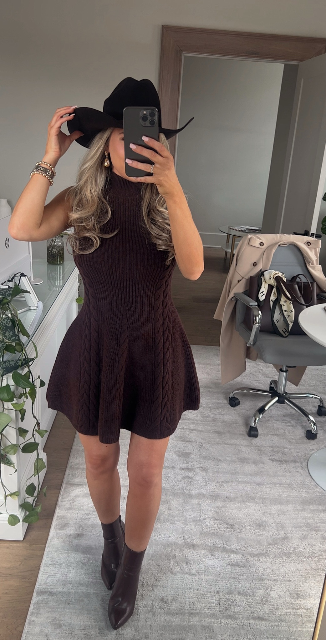 Cute country concert outfits for spring or fall!! This sweater dress is sooo good!! 

Wearing XS! 

Boots are old but I’ve linked some similar ones! 

Country concert outfit, concert outfits 

#LTKootd