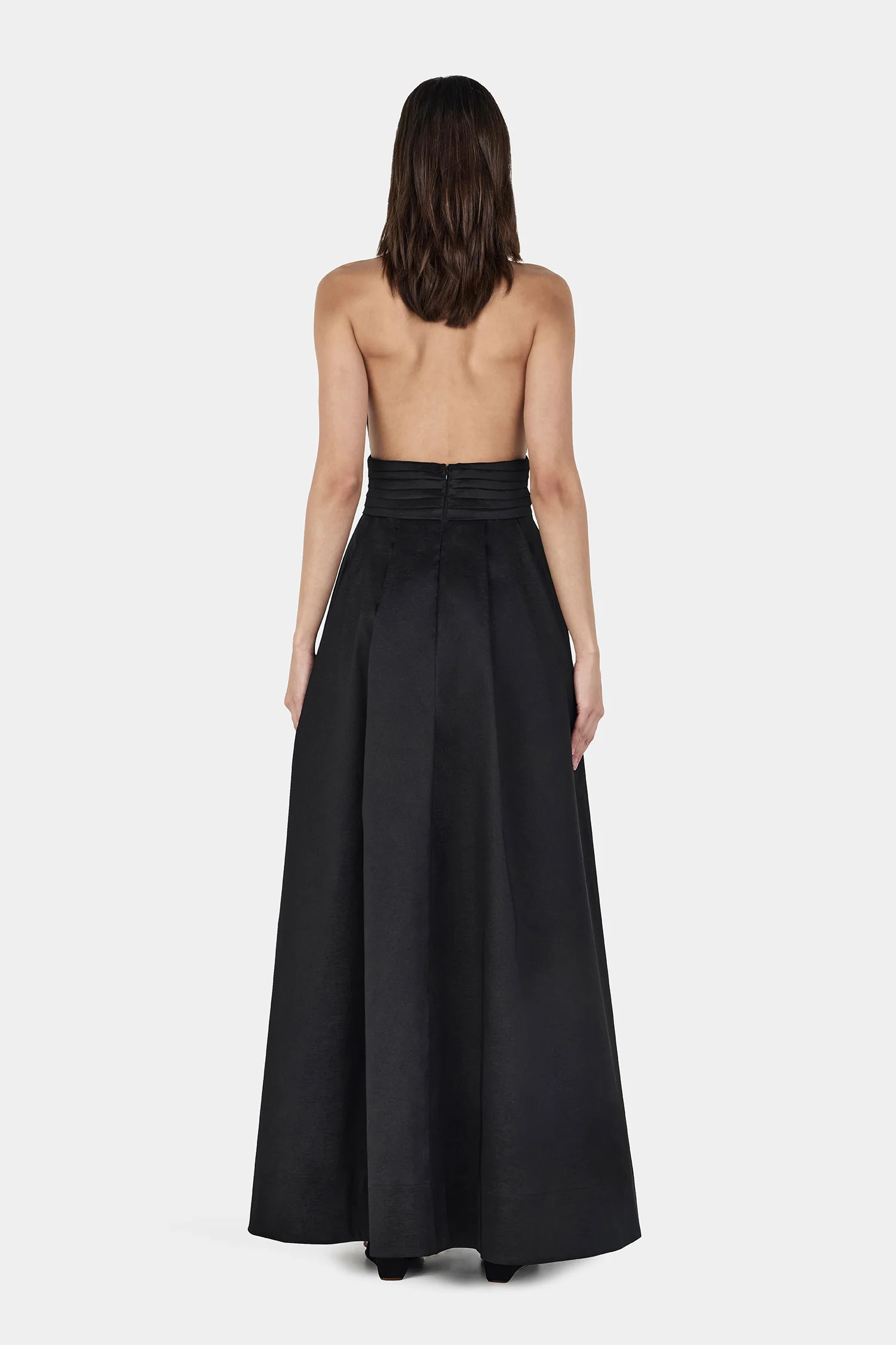 Evalina Taffeta Gown Black | Hansen and Gretel