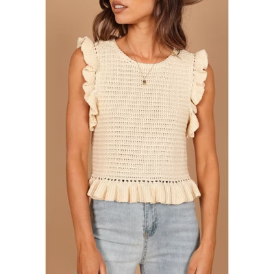 Petal and Pup Women's Katia Frill Knitted Top - Cream S | Target