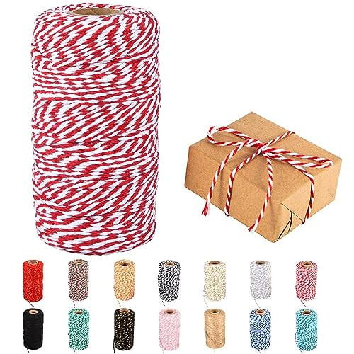 Cotton Twine, 328 Feet Red & White - Craft & Wedding Decor, Butchers & Christmas Wrapping String | Amazon (US)