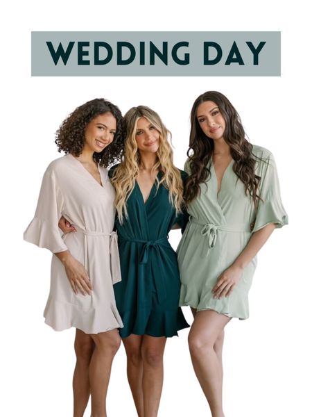 Green bridesmaid robes. Bridal party robes.

#LTKwedding #LTKstyletip #LTKfindsunder50