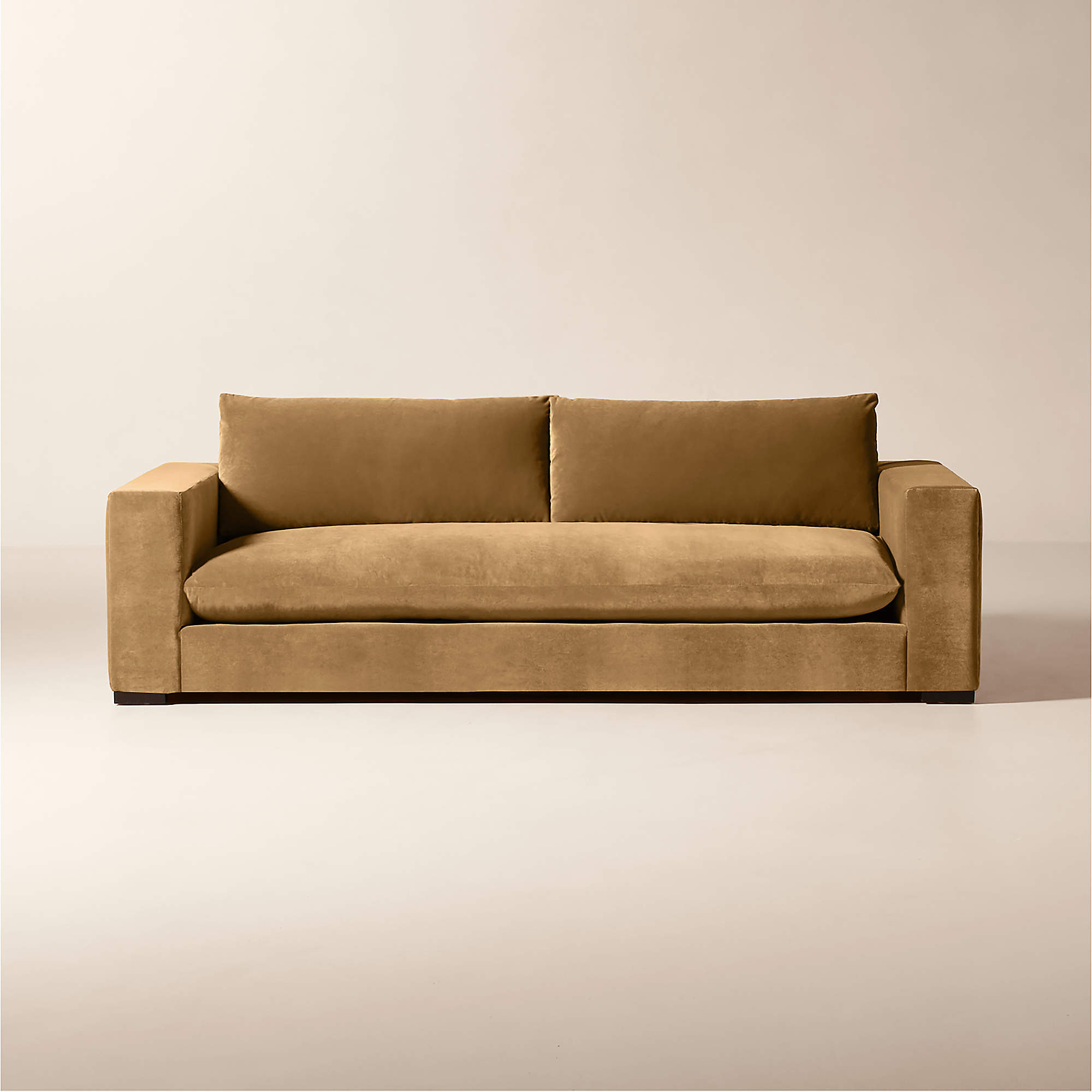 Deseo 94.5" Copper Brown Performance Velvet Sofa + Reviews | CB2 | CB2