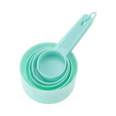 Unique Bargains Measuring Cups 5-Piece Plastic Measuring Cup Set Dishwasher Safe PP 1 Set Cyan | Target