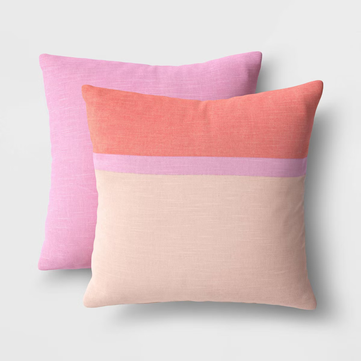 2pk Color Block Printed Woven Cotton Throw Pillows - Room Essentials™ | Target