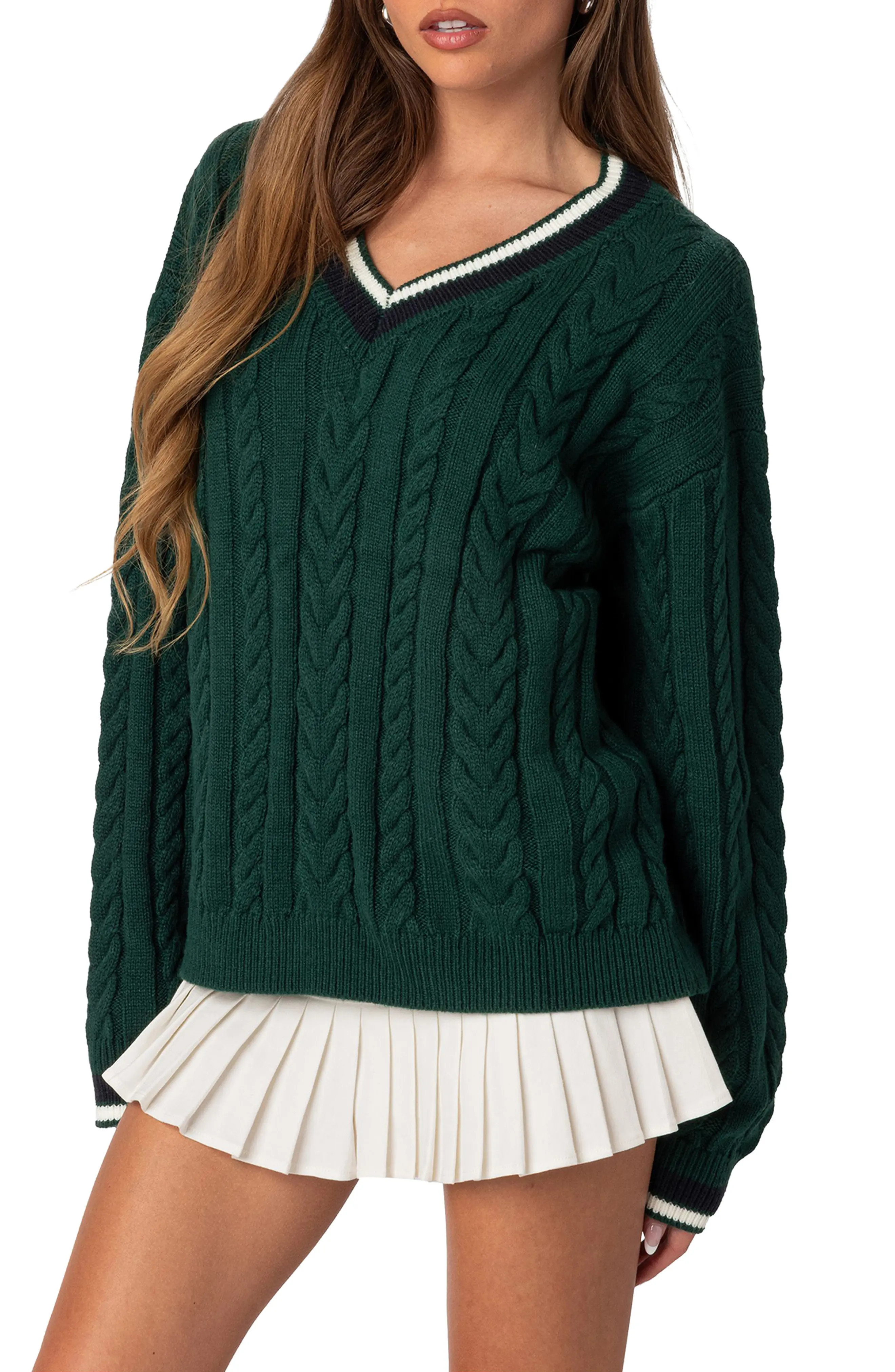 Amoret Oversize Cable Sweater (Women) | Nordstrom | Nordstrom