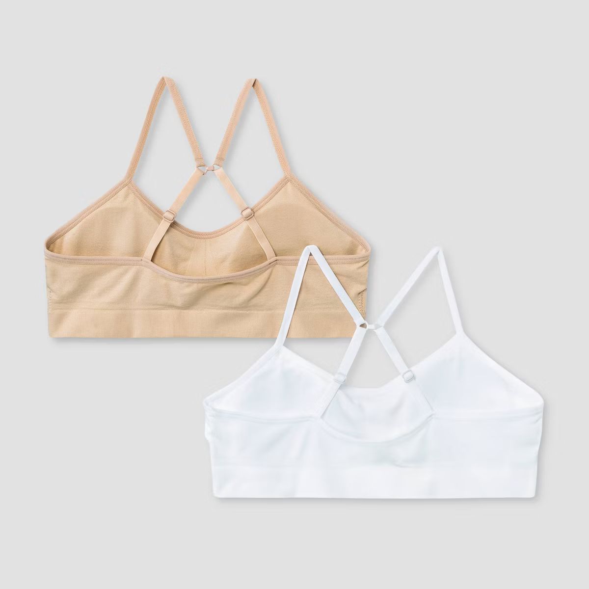 Girls' Solid 2pk Seamless Bra - art class™ Beige | Target