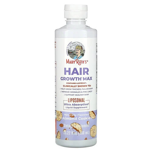 MaryRuth's, Hair Growth Max Liposomal, Almond Cookie, 15.22 fl oz (450 ml) | iHerb