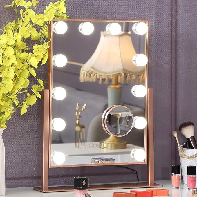Hansong Large Hollywood Makeup Vanity Mirror with Lights,Plug in Light-up Professional Mirror,Rem... | Amazon (US)