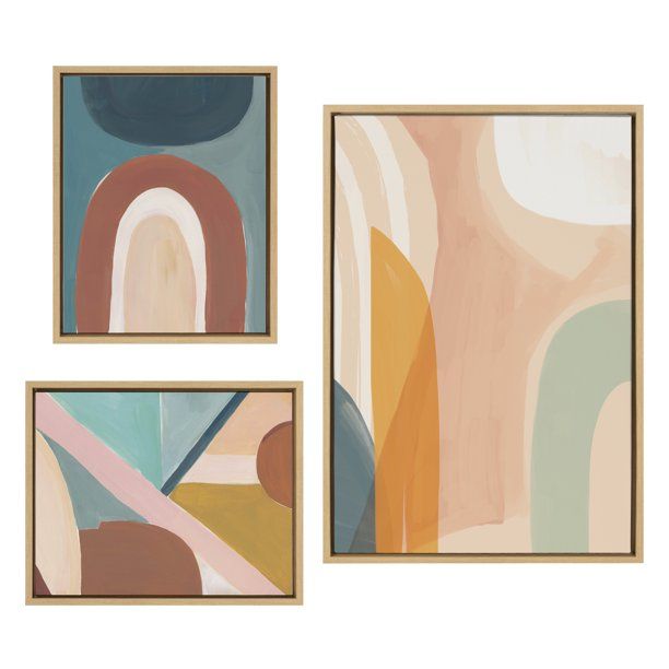 Kate and Laurel Sylvie Sunrise Over Marrakesh, Teotitlan Valley Study 1 and 2 Framed Canvas Wall ... | Walmart (US)