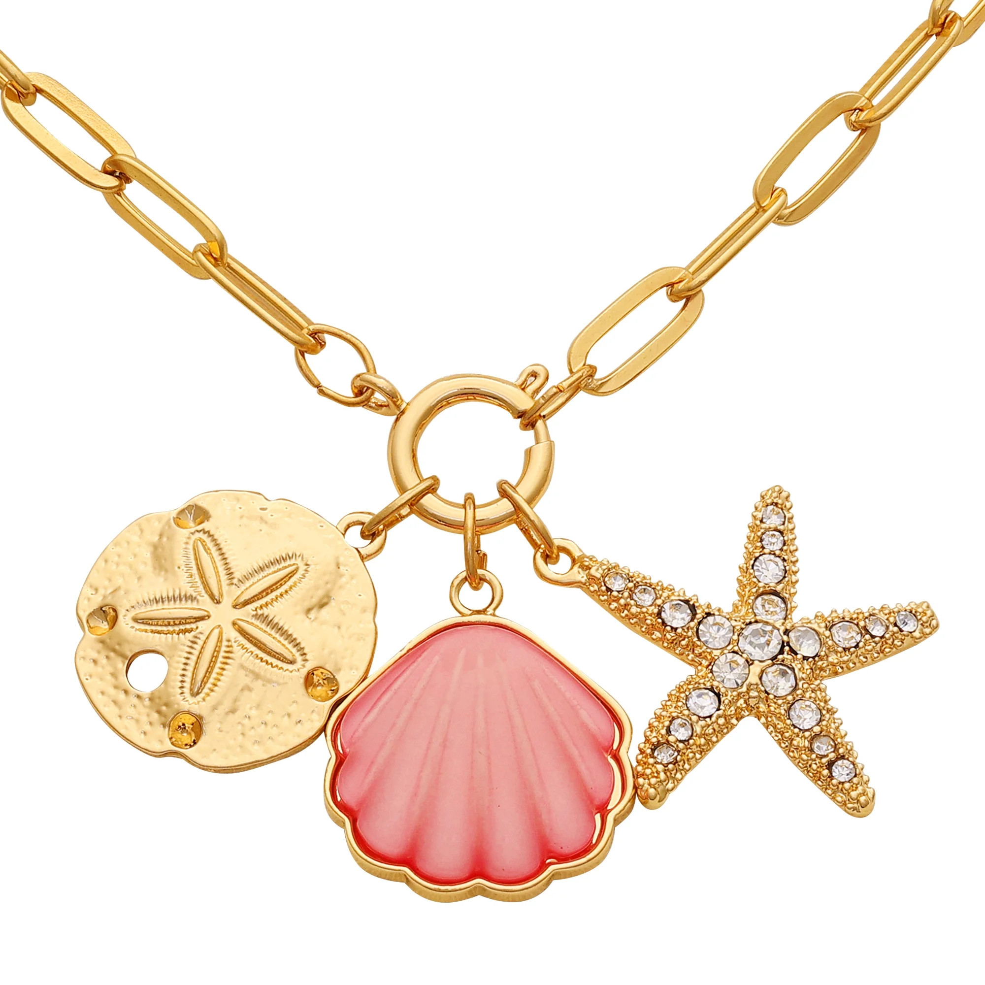 Time and Tru Women's Gold-Tone Interchangeable Beach Theme Charms Necklace. | Walmart (US)