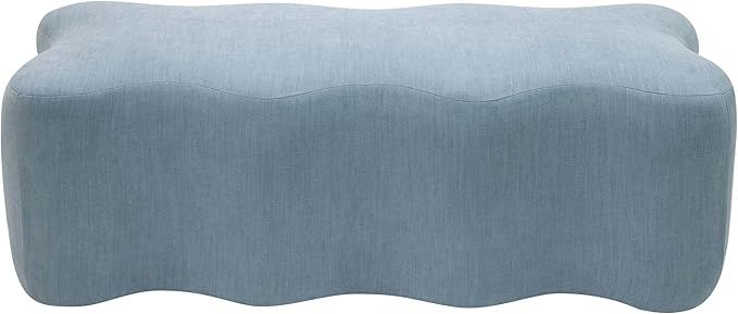 Tov Furniture Archie Upholstered Bench in Faded Blue Linen | Amazon (US)