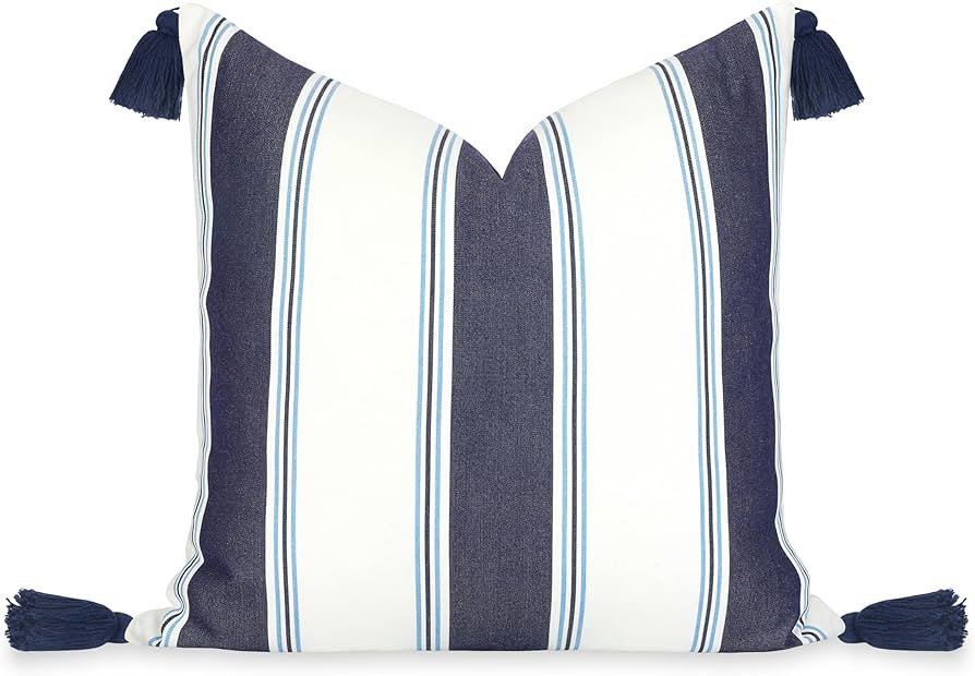 Hofdeco Premium Coastal Hampton Outdoor Performance Throw Pillow Cover Only, 20"x20" Water Repell... | Amazon (US)