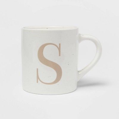 16oz Stoneware Monogram Mug S - Threshold™ | Target