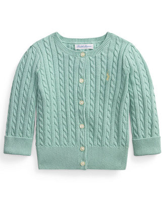 Baby Girls' Crewneck Cardigan | Macy's