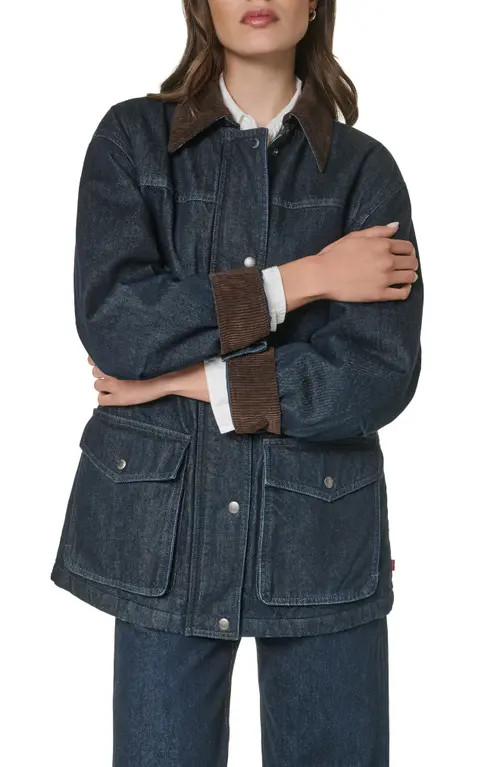 levi's Corduroy Collar Military Jacket in Rinse at Nordstrom, Size Medium | Nordstrom