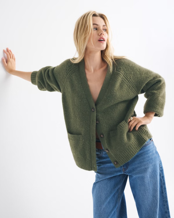 Women's Dad V-Neck Cardigan | Women's Tops | Abercrombie.com | Abercrombie & Fitch (US)