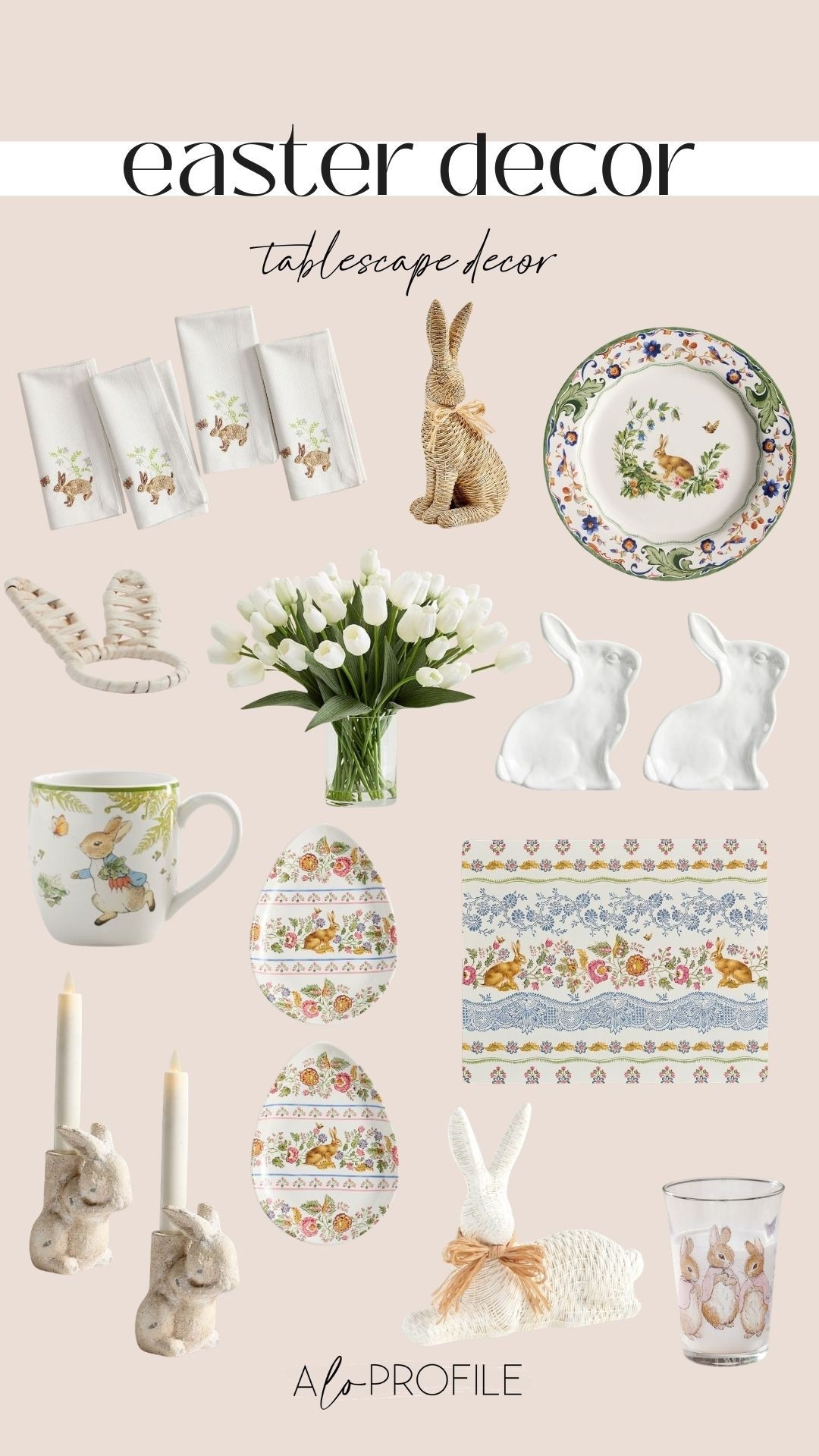 Easter Tablescape Decor // Easter, Easter decor, Easter decorations, spring decor, spring home decor, spring hosting, Easter home decor, holiday decor, floral home decor, Easter home decorations