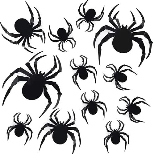 XOCOY Halloween 3D Spiders Decoration, 48PCS Realistic PVC Spider Stickers for Window Wall Decal ... | Amazon (US)