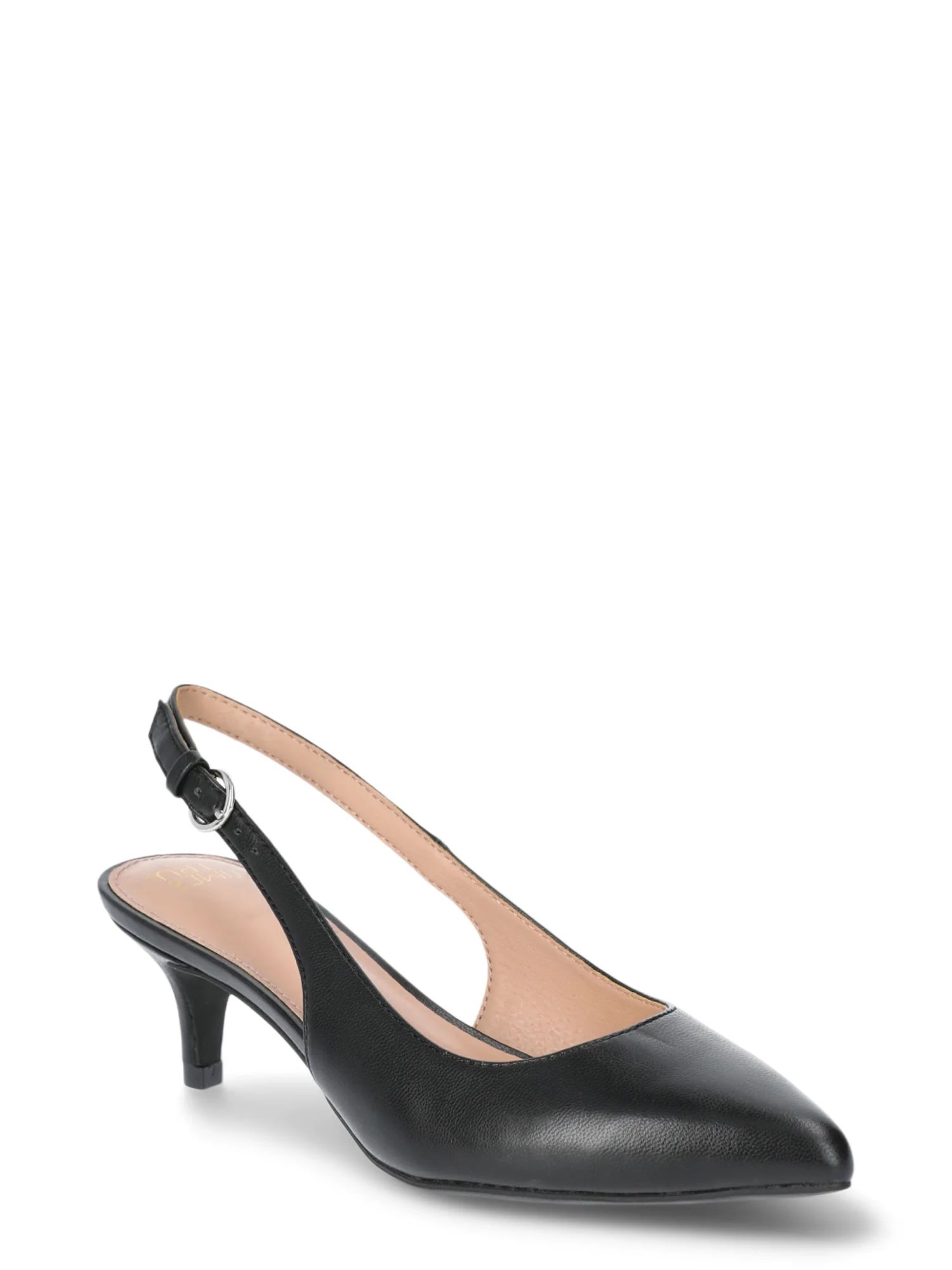 Time and Tru Women's Kitten Slingback Pump Heels | Walmart (US)