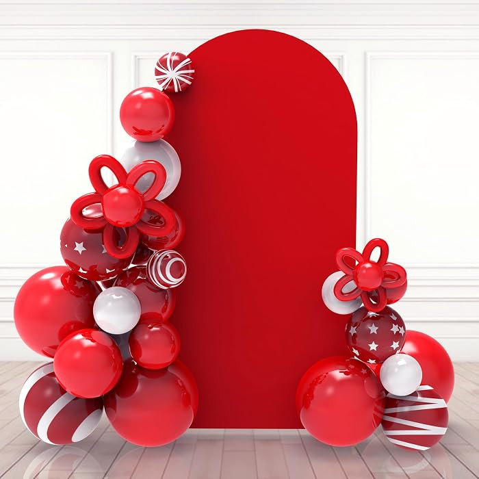 Babenest 7.2Ft Red Wedding Arch, Spandex Fitted Arch Backdrop for Photography, Round Top Chiara S... | Amazon (US)
