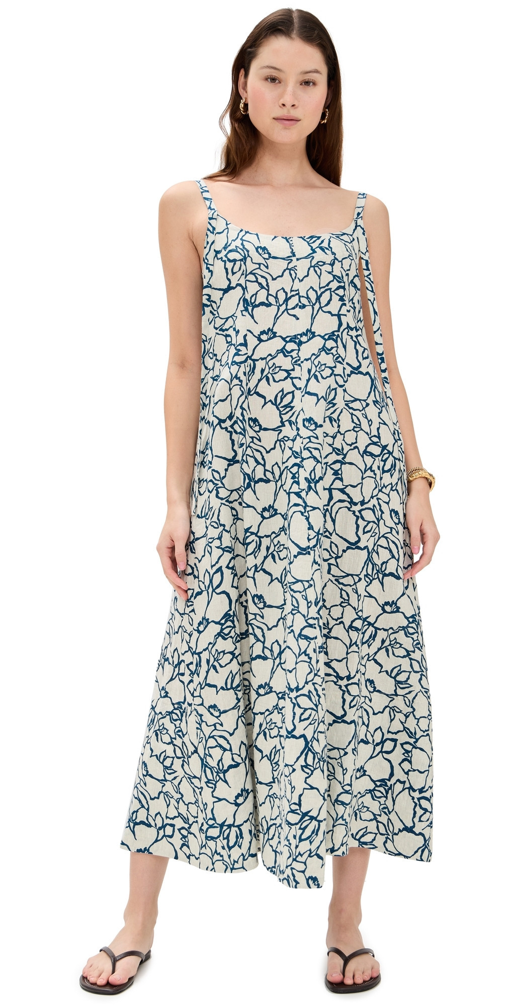 Apiece Apart Viviana Tank Maxi Dress Lace Floral Flax 6 | Shopbop